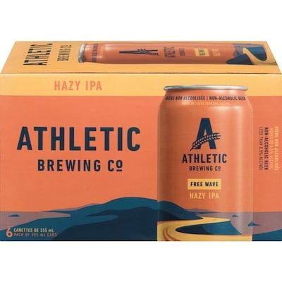 Athletic Brewing Company Non-Alcoholic Beer Free Wave Hazy Ipa 6x355.0 ml, $0.52/100ml
