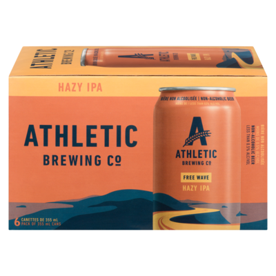 Athletic Brewing Company Non-Alcoholic Beer Free Wave Hazy Ipa 6x355.0 ml, $0.47/100ml
