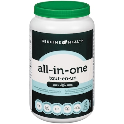 Genuine Health Tout-en-un poudre vanille 675 g, 10,00 $/100g