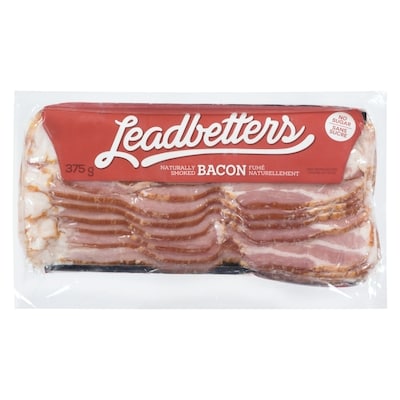 Leadbetters Bacon Naturally Smoked 375 g, $1.70/100g