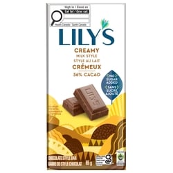 Lily’s Sweet’s Barre De Chocolat Au Lait Crémeux Lily’S 85 g, 6,46 $/100g