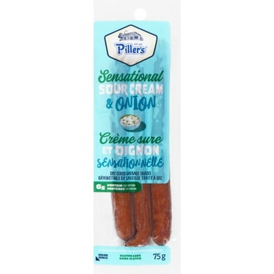 Pillers Dry Cured Sausage Snacks Sensational Sour Cream & Onion 75 g, $5.32/100g
