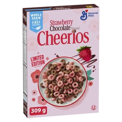 General Mills Cheerios Chocolate Strawberry Flavoured Cereal 309 g, $1.08/100g