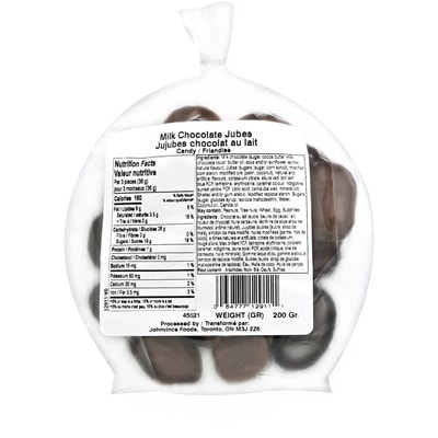 Johnvince Foods Milk Chocolate Jujubes $1.50/100g $6.81/1lb