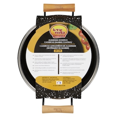 Verka Aluminum Nonstick Casserole Marble Coating 24 Cm 1 ea, $40.00/1ea