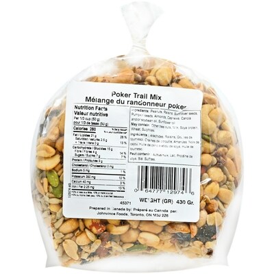 Johnvince Foods Mélange du randonneur Poker 1,99 $/100g 9,03 $/1lb