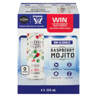 Clever Mocktails Raspberry Mojito Non-Alcoholic 4x355.0 ml, $0.70/100ml