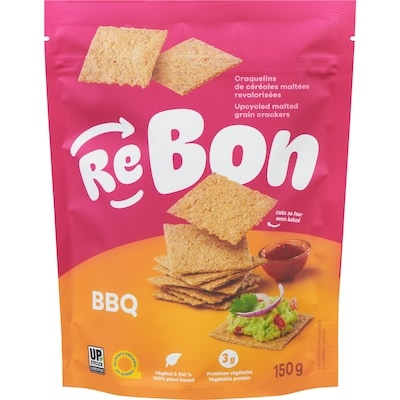 Rebon Craquelins de céréales maltées revalorisées bbq 150 g, 2,53 $/100g