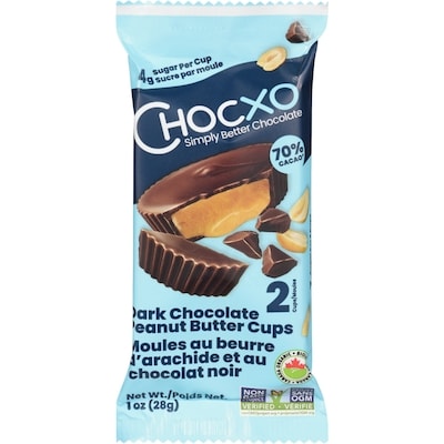 ChocXO Dark Chocolate Peanut Butter Cups 70% Cacao 28 g, $8.18/100g