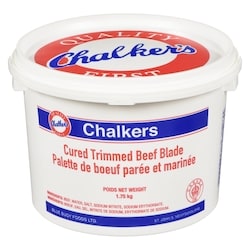 Chalkers Cured Trimmed Beef Blade 1.75 kg, $2.29/100g