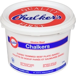 Chalkers Cured Trimmed Beef Plate Navel 2 kg, $1.75/100g