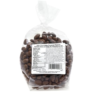 Johnvince Foods Milk Chocolate Raisins $20.00/1kg $9.07/1lb
