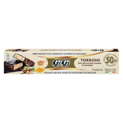 Gigi Brand Hard Nougat With Hazelnuts Covered In Chocolate 175 g, $3.42/100g