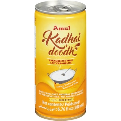 Amul Lait caramélisé kadhai doodh 200 ml, 1,15 $/100ml