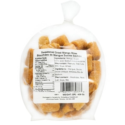 Johnvince Foods Bouchées de mangue séchée 3,00 $/100g 13,61 $/1lb