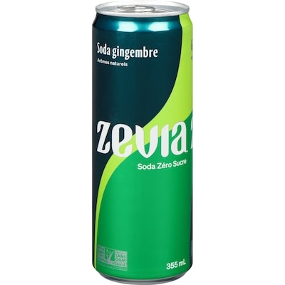 Zavia Soda zéro sucre soda gingembre 355 ml, 0,84 $/100ml