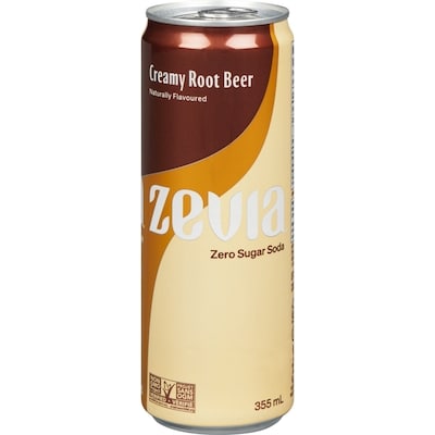 Zevia Zero Sugar Soda, Creamy Root Beer 355 ml, $0.84/100ml