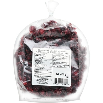 Johnvince Foods Sweetened Dried Cranberries $20.00/1kg $9.07/1lb