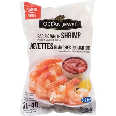 Ocean Jewel Cooked White Shrimp, 31-40 Count 340 g, $2.64/100g