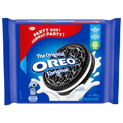 Christie Biscuits-sandwiches au chocolat OREO L’original, format party 685 g, 1,31 $/100g
