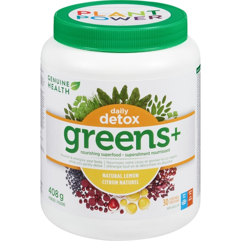 Nourishing Superfood Powder Greens+ Daily Detox Natural Lemon