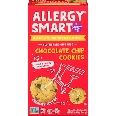 Allergy Smart Chocolate Chip Cookies 140 g, $4.28/100g