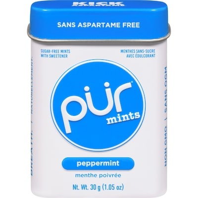 Pur Gum Aspartame Free, Sugar-Free, Natural Peppermint Flavoured Mints 30 g, $9.97/100g