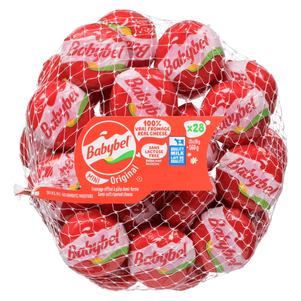 Babybel Semi-Soft Ripened Cheese Mini Original 24% M.F. 28-Count