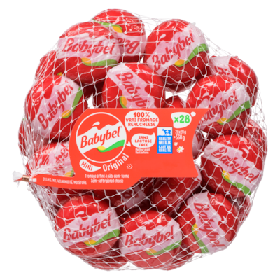 Babybel Fromage affiné à pâte demi-ferme mini original 24% m.g.emb. 28 560 g, 4,82 $/100g