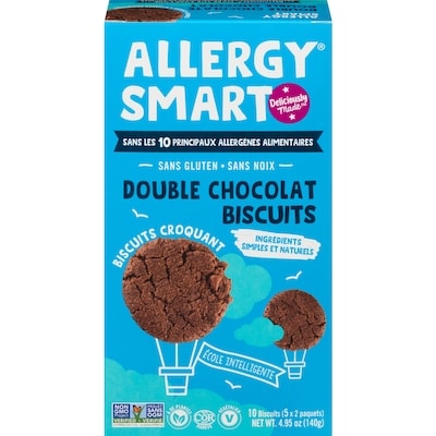 Allergy Smart Double chocolat biscuits 140 g, 4,28 $/100g