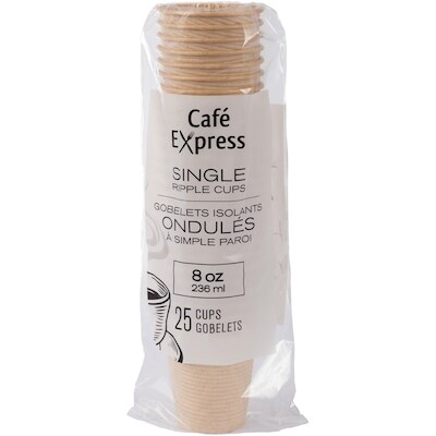 null Gobelets ondulés de 8oz à paroi simple 25/Pqt 25 ea, 0,10 $/1ch