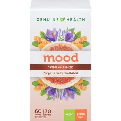 Genuine Health Mood, Saffon & Turmeric 60 ea, $0.77/1ea