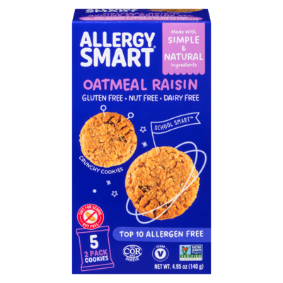 Allergy Smart Oatmeal Raisin Cookies 140 g, $3.56/100g