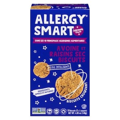 Allergy Smart Avoine et raisins sec biscuits 140 g, 3,92 $/100g
