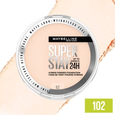 Maybelline Fond de teint poudre hybride jusqu’à 24 h super stay, hydrofuge, végétalien, matifiant 102 6 g, 274,83 $/100g