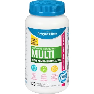Progressive Multi multivitamine femmes actives 120 ea, 0,40 $/1ch