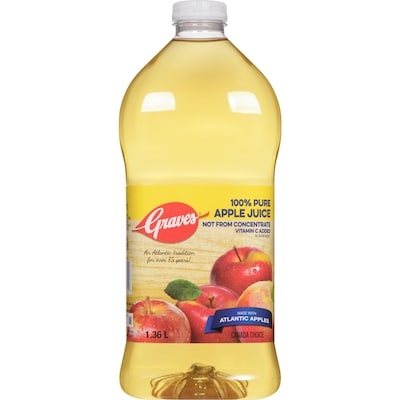 Graves 100% Pure Apple Juice 1.36 l, $0.28/100ml