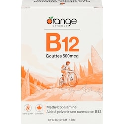 Orange Naturals B12 gouttes 500 mcg 15 ml, 203,93 $/100ml