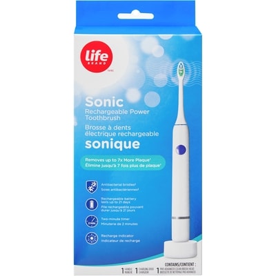 Life Brand Sonic Rechargeable Power Toothbrush 1 ea, $32.99/1ea