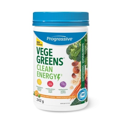 Progressive VegeGreens Clean Energy Superfoods Natural Tangy Orange 242 g, $23.14/100g