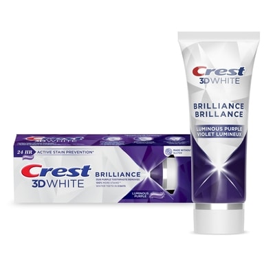 Crest Dentifrice violet blanchissant crest 3d white brillance, menthe lumineuse 85 ml, 9,99 $/100ml