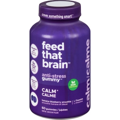 FEED THAT BRAIN Anti-Stress Gummy Calm Banana Blueberry Smoothie 60 ea, $0.37/1ea