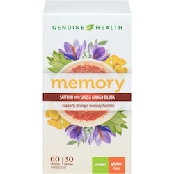 Genuine Health Memory, Saffron & Ginkgo Biloba 60 ea, $0.78/1ea