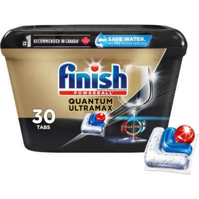 Finish Powerball Quantum Ultramax Automatic Dishwasher Detergent 30 ea, $0.63/1ea