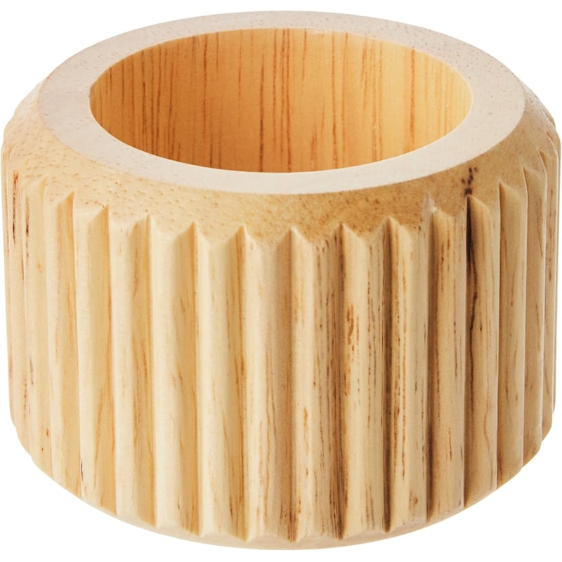 Acacia Rib Napkin Rings 4 Pack