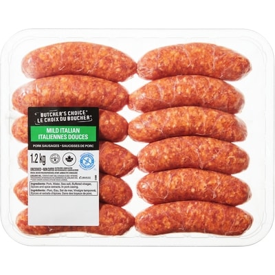 Butcher's Choice Mild Italian Pork Sausages, Club Pack 1.2 kg, $0.83/100g