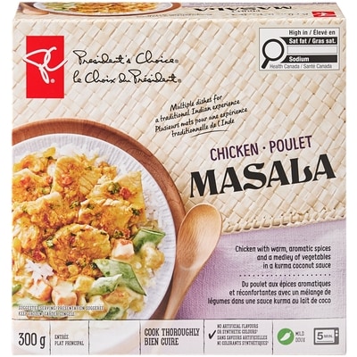 President's Choice Chicken Masala on Rice 300 g, $2.16/100g