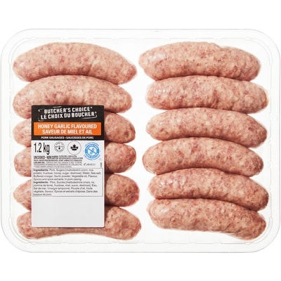 Butcher's Choice Honey Garlic Flavoured Pork Sausages Club Pack 1.2 kg, $0.83/100g
