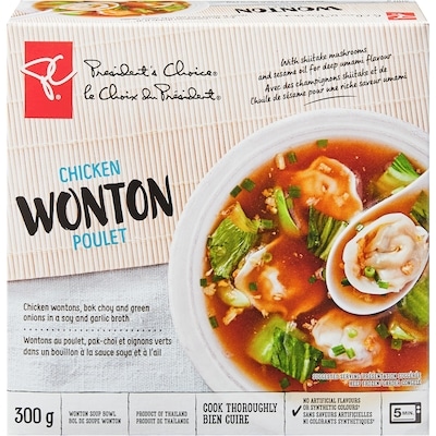 President's Choice Chicken Wonton Soup Bowl 300 g, $1.67/100g