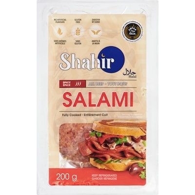Shahir Halal Salami épicé 200 g, 4,00 $/100g